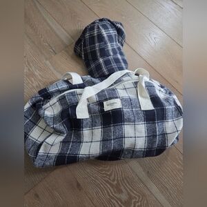 SOLD!! - Sezane Octobre Editions Fall Flannel Travel Gym Duffle, Hat, Gift Bag